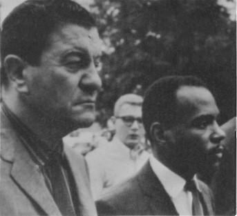 Chief Marshal McShane escorting James Meredith to register at Ole Miss