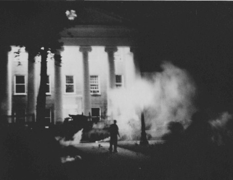 Deputy U.S. Marshals defending the administration building