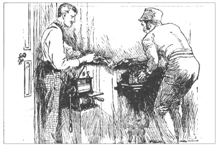 Engraving from Harper's Weekly on counterfeiting