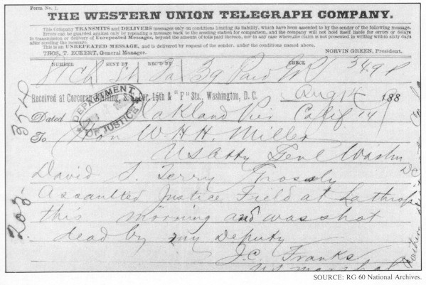 Telegram to Attorney General William Miller