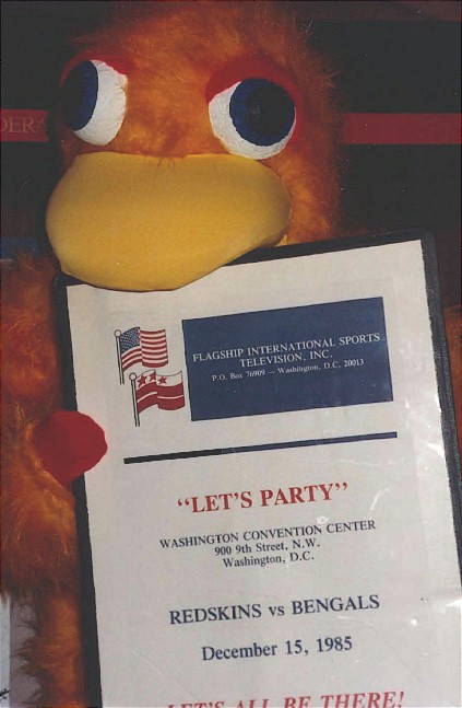 The famous San Diego Chicken costume used during the Washington D.C. sting in December 1985