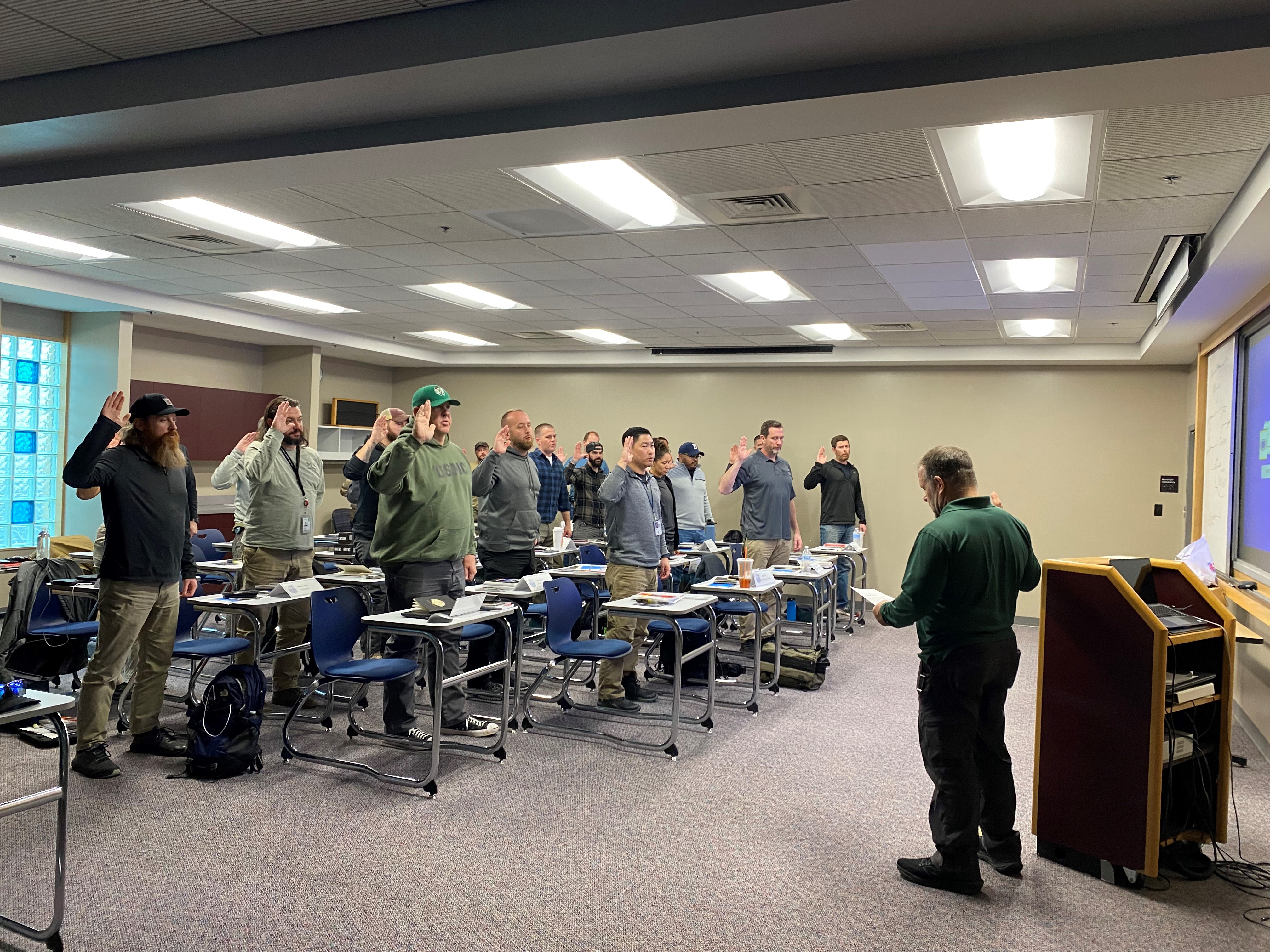 Capital Area Regional Fugitive Task Force Officers taking oath