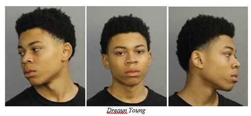 Three portrait of male fugitive Dreaun Young
