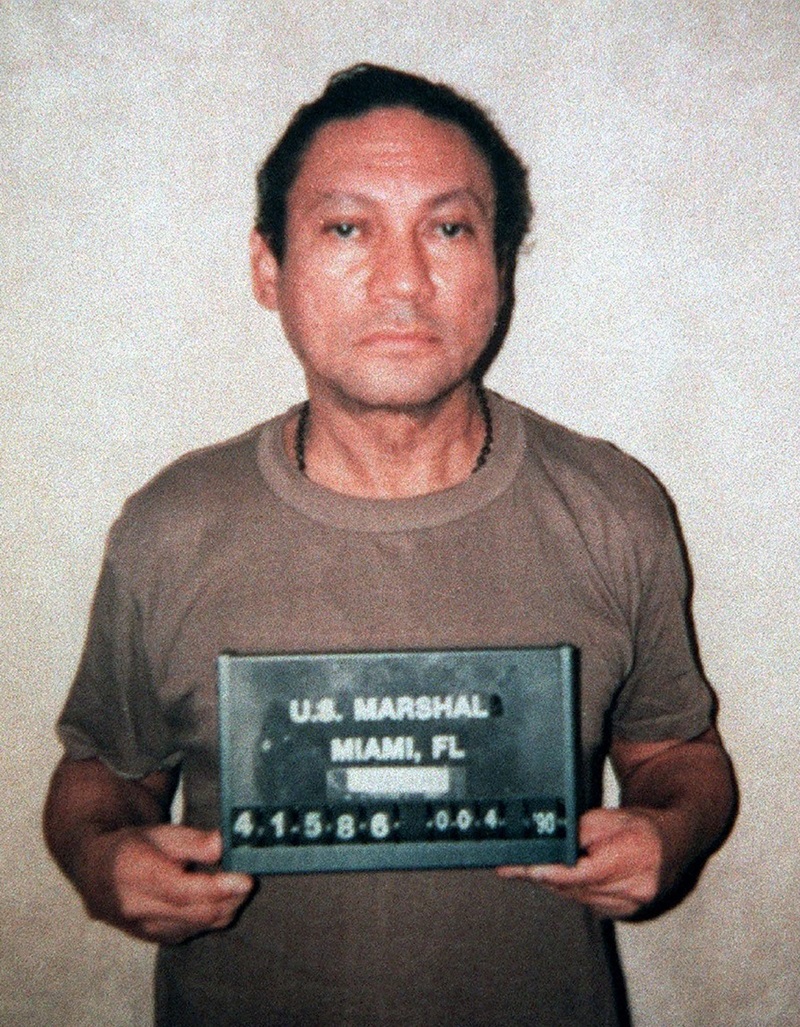 Booking photo of Manuel Noriega (1990)