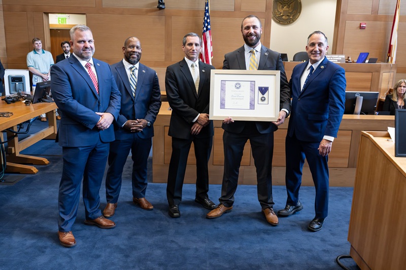 Senior Inspector (SI) Daniel Varroney Awarded a Purple Heart