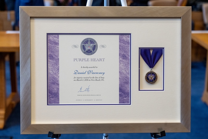 Senior Inspector (SI) Daniel Varroney Awarded a Purple Heart