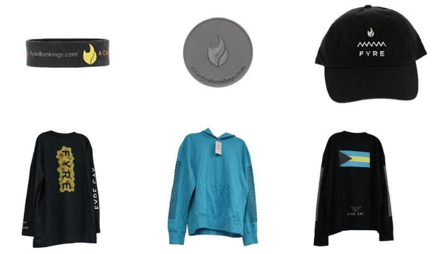 Image of Some of the items and merchandise intended to be used or sold at the Fyre Festival