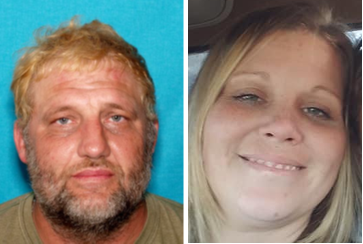 Face photo of male fugitive Charley Rouell and female fugitive Michelle Rouell 