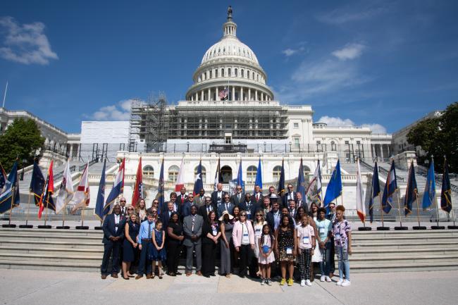 2022 Peace Officer’s Memorial Service participants in front…