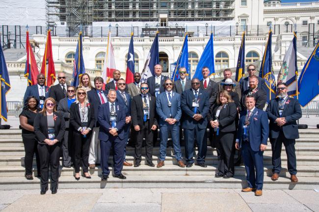 Peace Officer’s Memorial Service participants standing in…