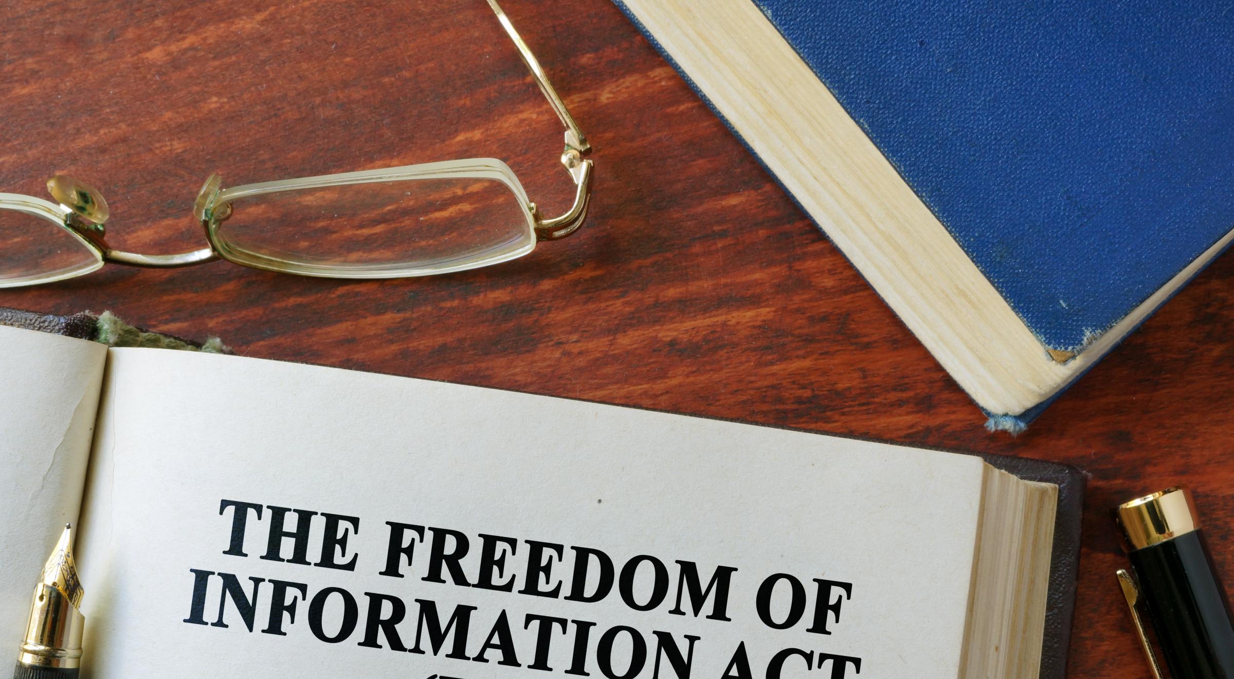 A notebook with written FOIA